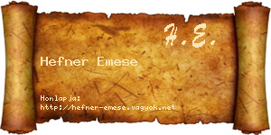 Hefner Emese névjegykártya